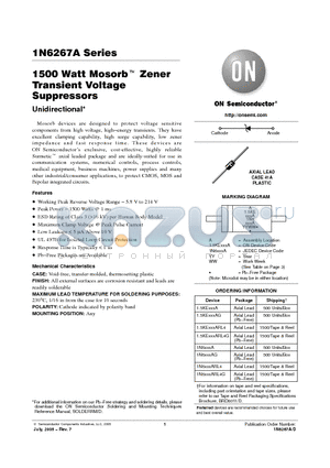1.5KE24G datasheet - 1500 Watt Mosorb Zener Transient Voltage Suppressors
