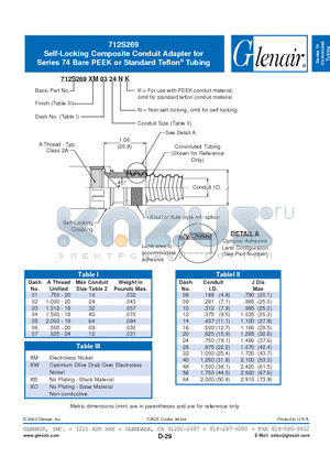 712S269XW0410NK datasheet - Self-Locking Composite Conduit Adapter