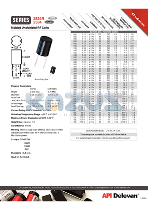 2534R-70L datasheet - Molded Unshielded RF Coils