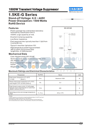 1.5KE30-C datasheet - 1500W Transient Voltage Suppressor