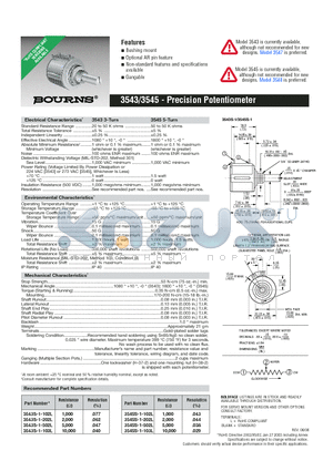 3543S-1-502L datasheet - Precision Potentiometer