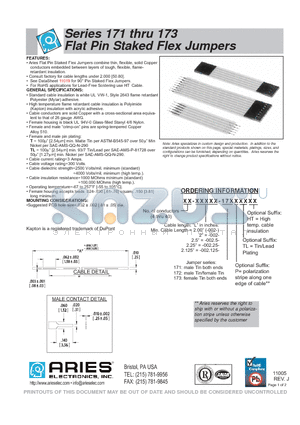 5-002-172PTLHT datasheet - Flat Pin Staked Flex Jumpers