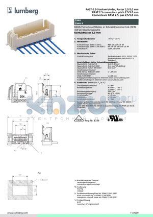 3546-102 datasheet - RAST-2.5-Steckverbinder, Raster 2,5/5,0 mm