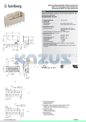355010 datasheet - RAST-2.5-Steckverbinder, Raster 2,5/5,0 mm