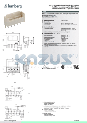 355018 datasheet - RAST-2.5-Steckverbinder, Raster 2,5/5,0 mm