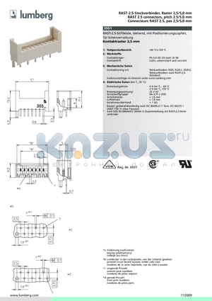 355106 datasheet - RAST-2.5-Steckverbinder, Raster 2,5/5,0 mm