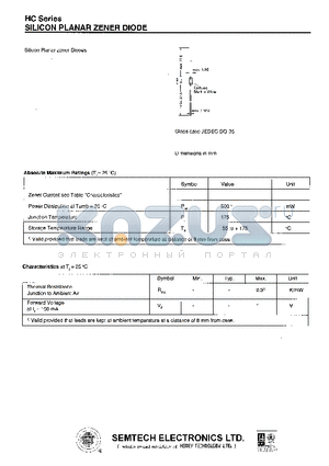 5.1HCA datasheet - SILICON PLANAR ZENER DIODE