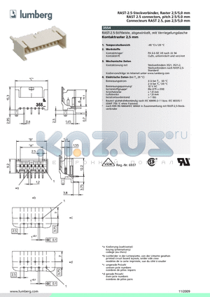 355403 datasheet - RAST-2.5-Steckverbinder, Raster 2,5/5,0 mm