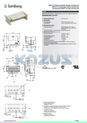 355412 datasheet - RAST-2.5-Steckverbinder, Raster 2,5/5,0 mm