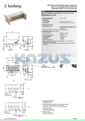 355512 datasheet - RAST-2.5-Steckverbinder, Raster 2,5/5,0 mm