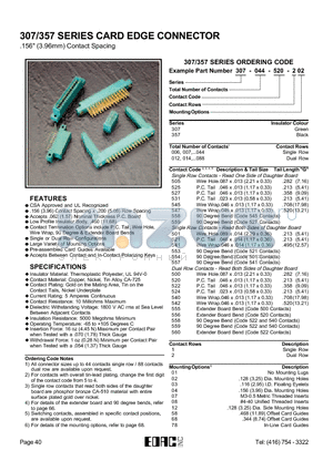 357-006-525107 datasheet - CARD EDGE CONNECTOR