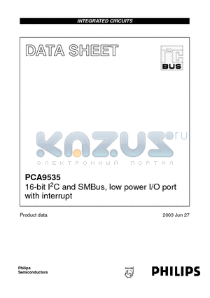 9535 datasheet - 16-bit I2C and SMBus, low power I/O port with interrupt