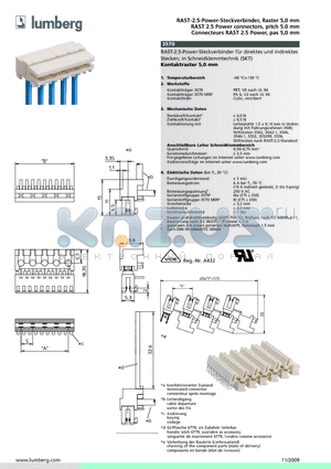 357005 datasheet - RAST-2.5-Power-Steckverbinder, Raster 5,0 mm