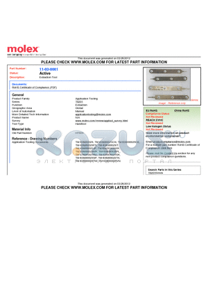 0011-03-0001 datasheet - Extraction Tool