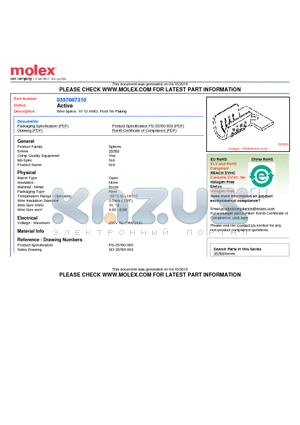 35760-7310 datasheet - Wire Splice, 10-12 AWG, Post-Tin Plating