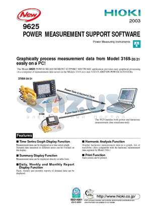 9625 datasheet - POWER MEASUREMENT SUPPORT SOFTWARE