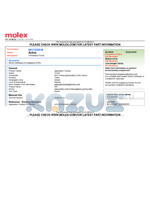 0011-31-0418 datasheet - Termination Punch