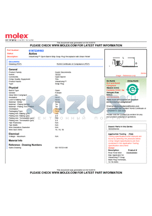 19723-4403 datasheet - VibraKrimp Open Barrel Strip Snap Plug Receptacle with Strain Relief