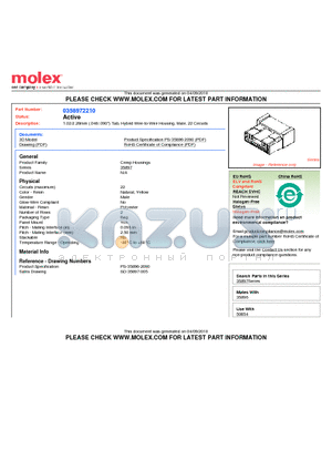 35897-2210 datasheet - 1.02/2.28mm (.040/.090