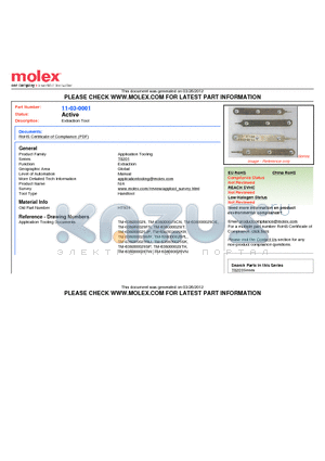 001103-0001 datasheet - Extraction Tool