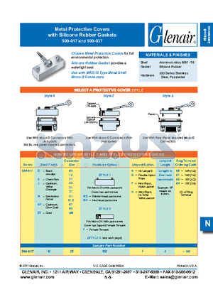 500-017C25MHN4-06 datasheet - Metal Protective Covers