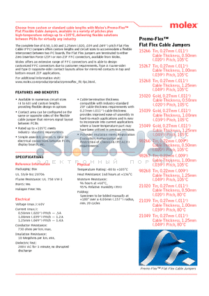 98268-0102 datasheet - Premo-Flex Flat Flex Cable Jumpers