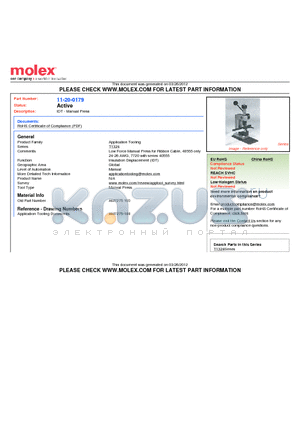 0011200179 datasheet - IDT - Manual Press