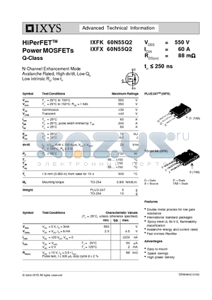 98984 datasheet - HiPerFET Power MOSFETs Q-Class