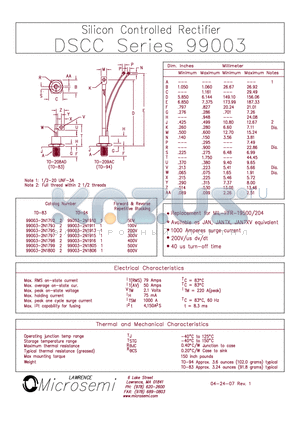 99003-2N1792 datasheet - Silicon Controlled Rectifier