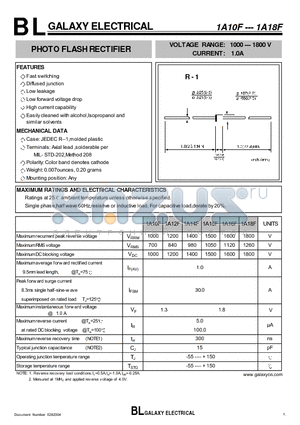 1A12F datasheet - PHOTO FLASH RECTIFIER