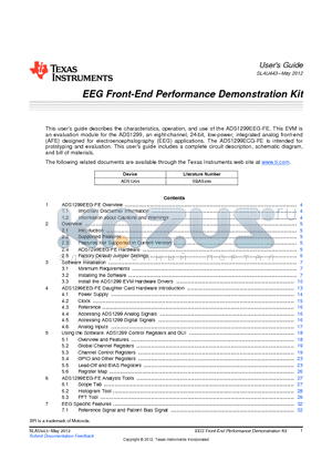 5001 datasheet - EEG Front-End Performance Demonstration Kit