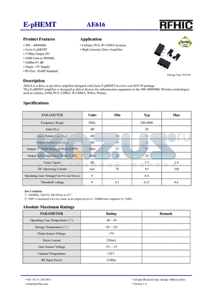 AE616 datasheet - E-pHEMT