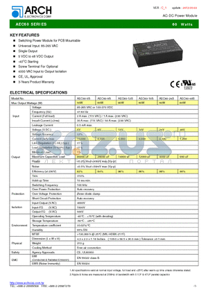AEC60-24S datasheet - AC-DC Power Module