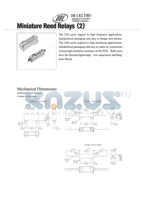 25D-2A1N3 datasheet - MINIATURE REED RELAYS