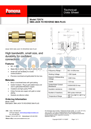 72974 datasheet - High bandwidth, small size, and durability for confident connections