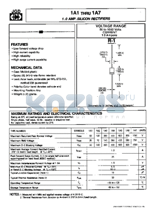 1A6 datasheet - 1.0 AMP.SILICON RECTIFIERS