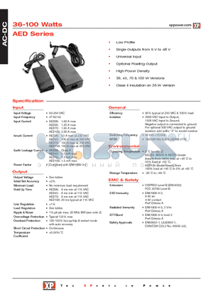 AED36US18 datasheet - AC-DC Power Supplies