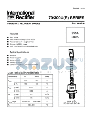 72UR40 datasheet - STANDARD RECOVERY DIODES