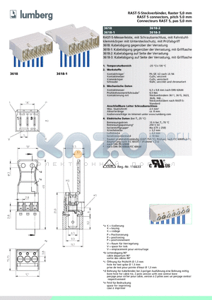 3618-303 datasheet - RAST-5-Steckverbinder, Raster 5,0 mm