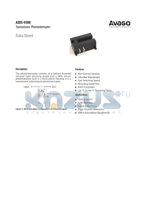 AEDS-9300 datasheet - Transmissive Photointerrupter