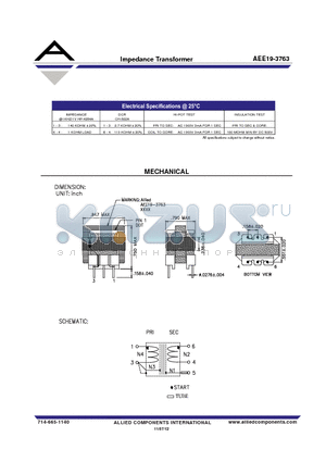 AEE19-3763 datasheet - Impedance Transformer