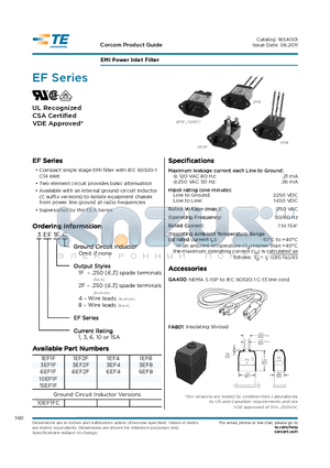 1EF1F_11 datasheet - EMI Power Inlet Filter