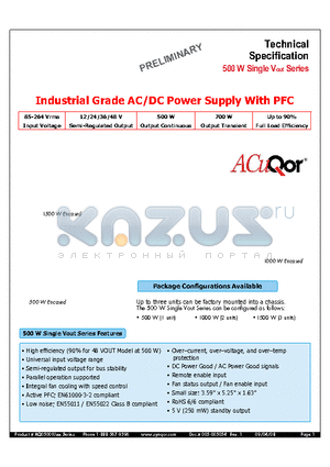 AQ1000IU48UQIND datasheet - Industrial Grade AC/DC Power Supply With PFC