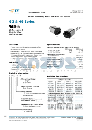 1EGG1C-1 datasheet - Smallest Power Entry Module with Metric Fuse Holders