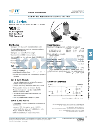 1EJHP datasheet - Cost-effective Medium Performance Power Inlet Filter