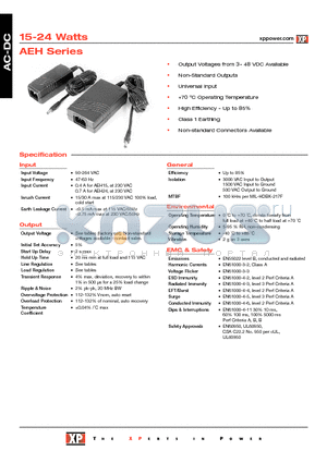 AEH15US05 datasheet - AC-DC Power Supplies