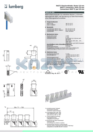 362301V01 datasheet - RAST-5-Steckverbinder, Raster 5,0 mm