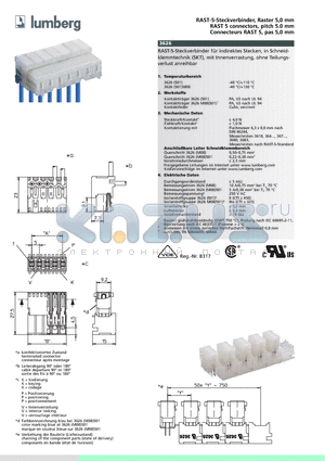 3626 datasheet - RAST-5-Steckverbinder, Raster 5,0 mm