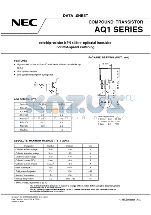 AQ1L2N datasheet - on-chip resistor NPN silicon epitaxial transistor