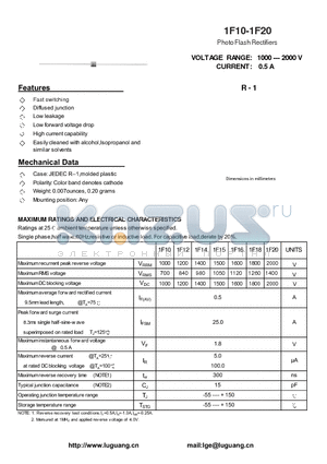 1F18 datasheet - Photo Flash Rectifiers